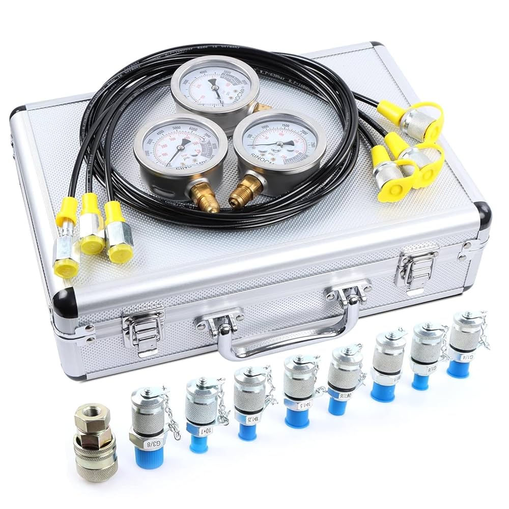 テストゲージ3本+α　配管圧力テスト Amazon.co.jp: SINOCMP 油圧圧力テストキット、3つの圧力計25/40